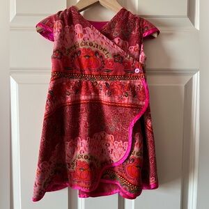 Oilily faux velvet wrap dress